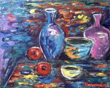 Still Life with Blue & Pink Vase